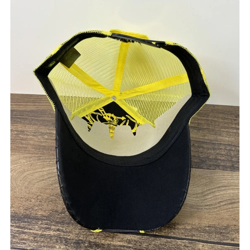 John Deere Mesh Trucker Gray And Rubber Bill Yellow Mesh Back Tags